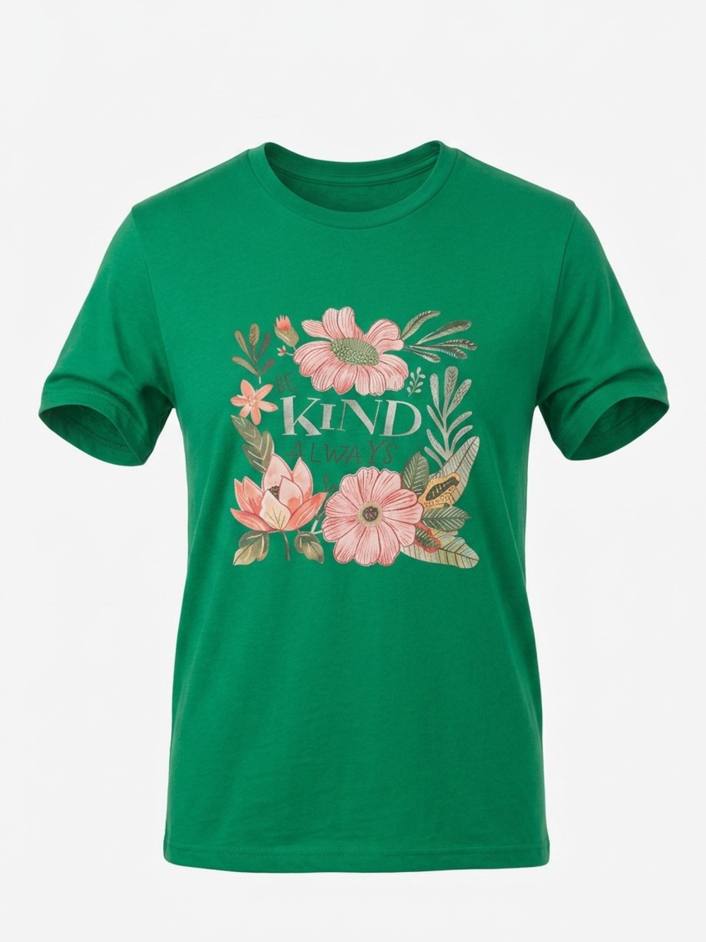 Women’s Antique Irish Green Premium Quality “ Be Kind Always” T Shirt Sz L